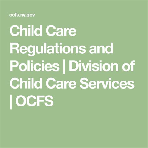 ocfs child care|OCFS Division of Child Care Services Regulations for Licensed or .